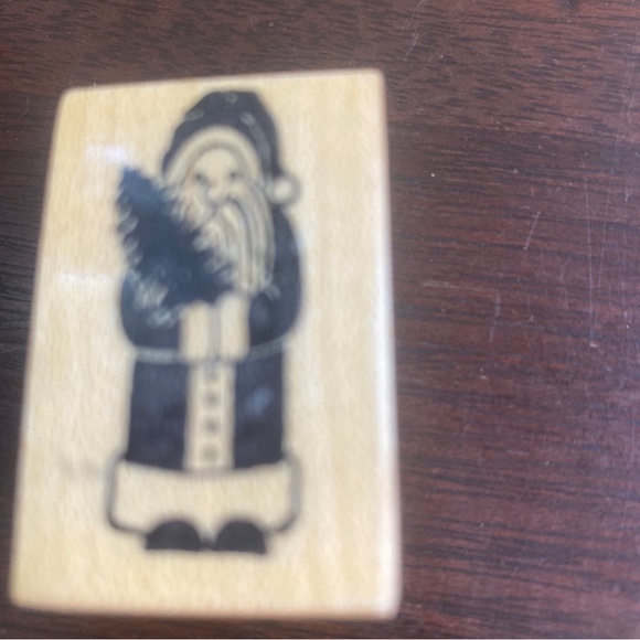 Stampin Up Rubber Stamps 4 mini stamps, Santa , snowman, Happy Holidays - Picture 2 of 10